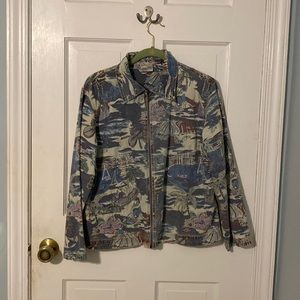 Chico’s Pattern Jean Jacket
